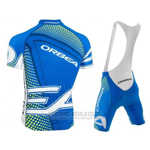 2015 Fahrradbekleidung Orbea Azurblau und Shwarz Trikot Kurzarm und Tragerhose