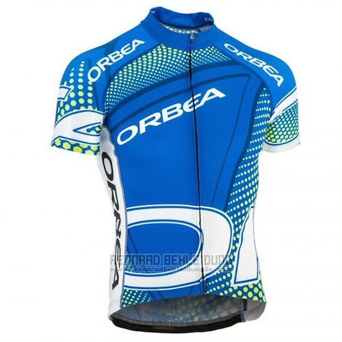 2015 Fahrradbekleidung Orbea Azurblau und Shwarz Trikot Kurzarm und Tragerhose