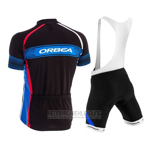 2015 Fahrradbekleidung Orbea Shwarz und Azurblau Trikot Kurzarm und Tragerhose