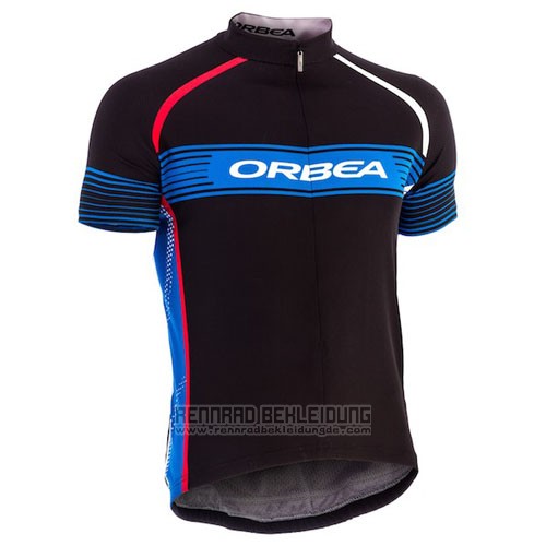 2015 Fahrradbekleidung Orbea Shwarz und Azurblau Trikot Kurzarm und Tragerhose