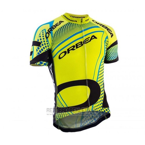 2015 Fahrradbekleidung Orbea Shwarz und Gelb Trikot Kurzarm und Tragerhose