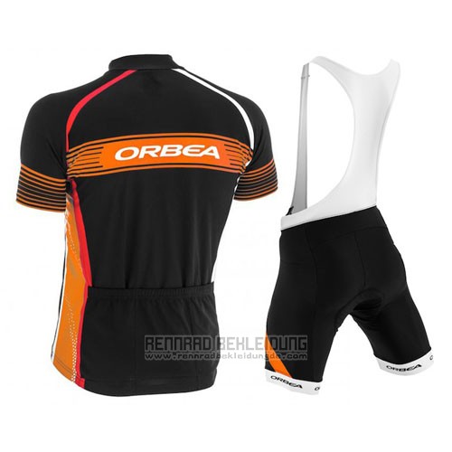 2015 Fahrradbekleidung Orbea Shwarz und Orange Trikot Kurzarm und Tragerhose