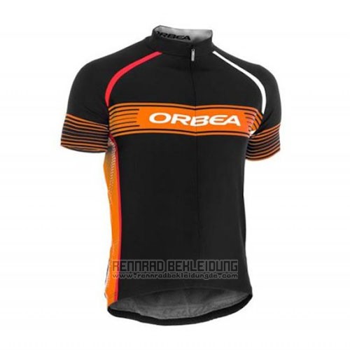 2015 Fahrradbekleidung Orbea Shwarz und Orange Trikot Kurzarm und Tragerhose