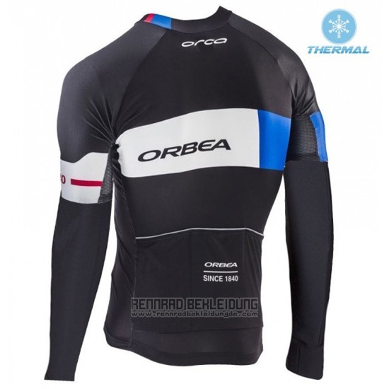 2017 Fahrradbekleidung Orbea Shwarz und Blau Trikot Langarm und Tragerhose