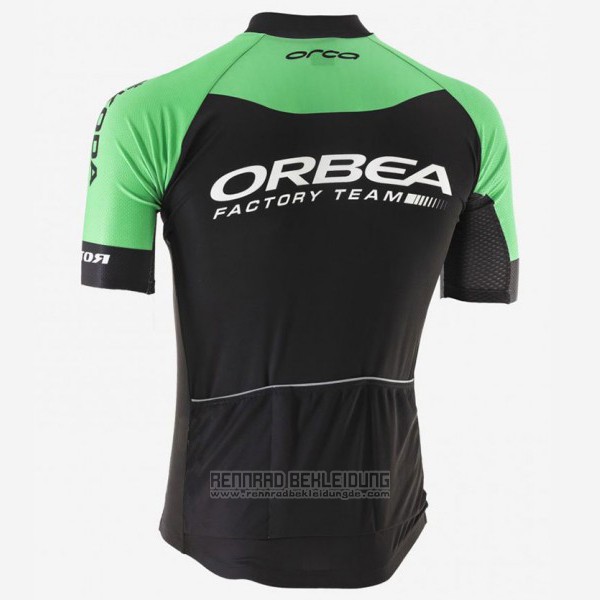 2017 Fahrradbekleidung Orbea Shwarz und Grun Trikot Kurzarm und Tragerhose