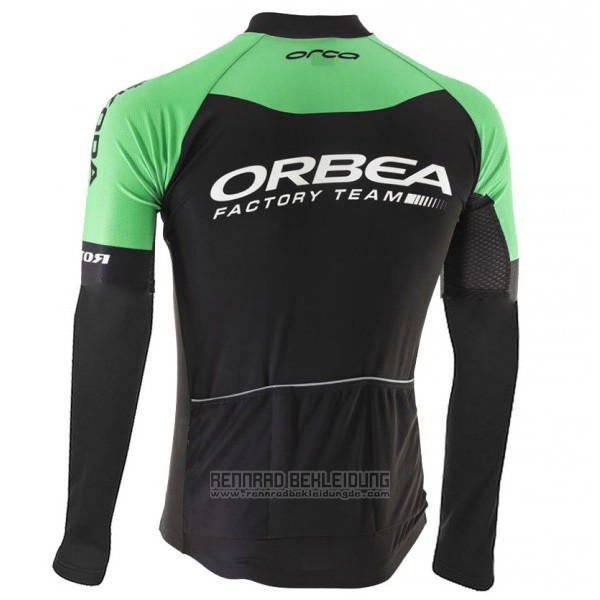 2017 Fahrradbekleidung Orbea Shwarz und Grun Trikot Langarm und Tragerhose