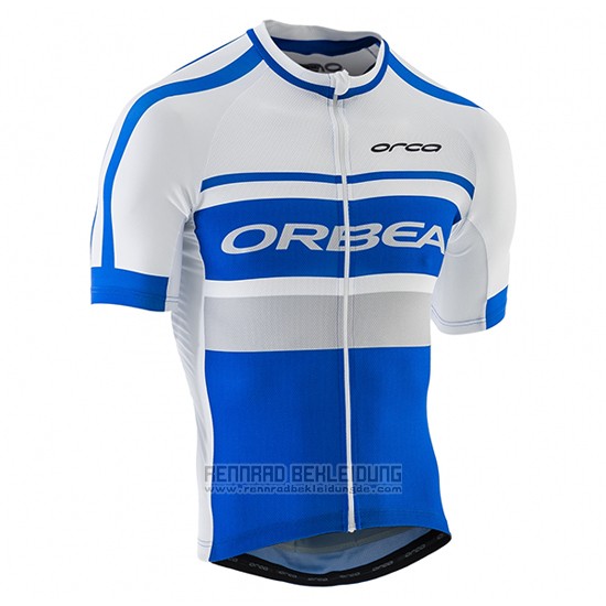 2017 Fahrradbekleidung Orbea Wei und Blau Trikot Kurzarm und Tragerhose