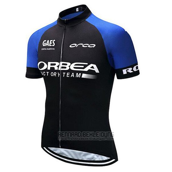 2018 Fahrradbekleidung Orbea Shwarz und Blau Trikot Kurzarm und Tragerhose - zum Schließen ins Bild klicken