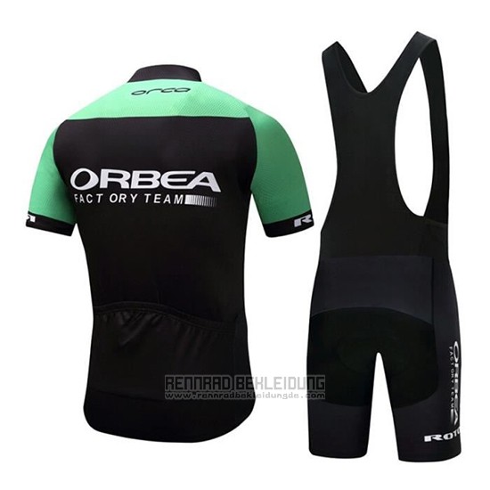 2018 Fahrradbekleidung Orbea Shwarz und Grun Trikot Kurzarm und Tragerhose