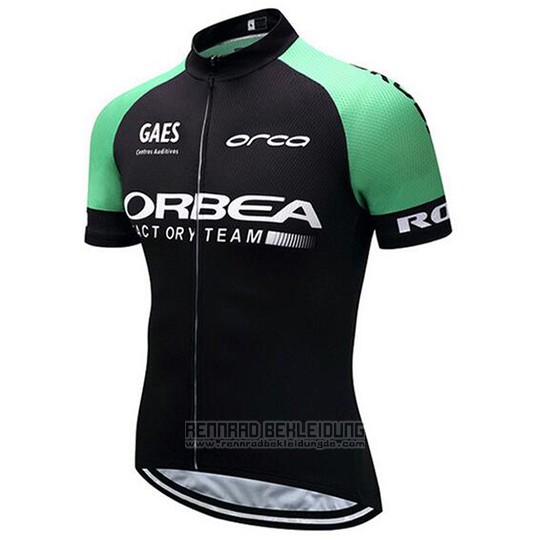 2018 Fahrradbekleidung Orbea Shwarz und Grun Trikot Kurzarm und Tragerhose