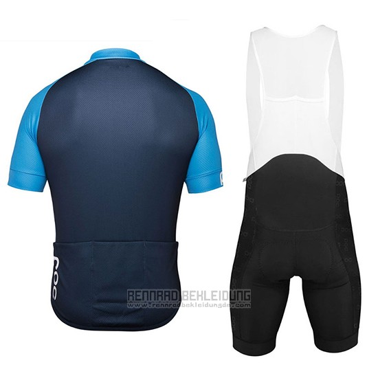 2018 Fahrradbekleidung POC Essential XC Blau und Shwarz Trikot Kurzarm und Tragerhose