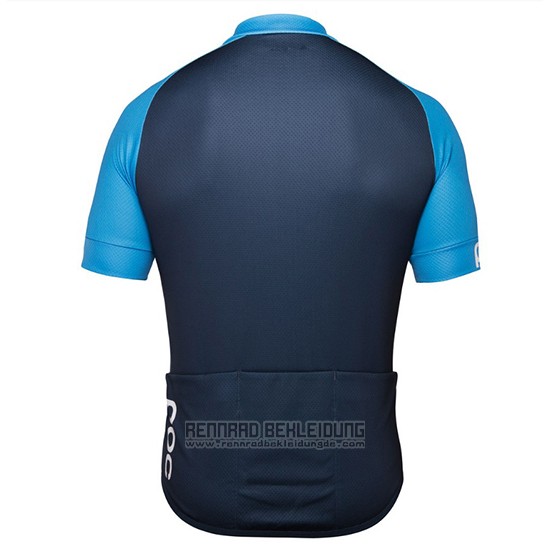 2018 Fahrradbekleidung POC Essential XC Blau und Shwarz Trikot Kurzarm und Tragerhose