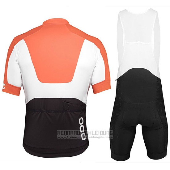 2018 Fahrradbekleidung POC Orange und Wei Trikot Kurzarm und Tragerhose