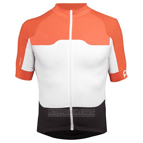 2018 Fahrradbekleidung POC Orange und Wei Trikot Kurzarm und Tragerhose