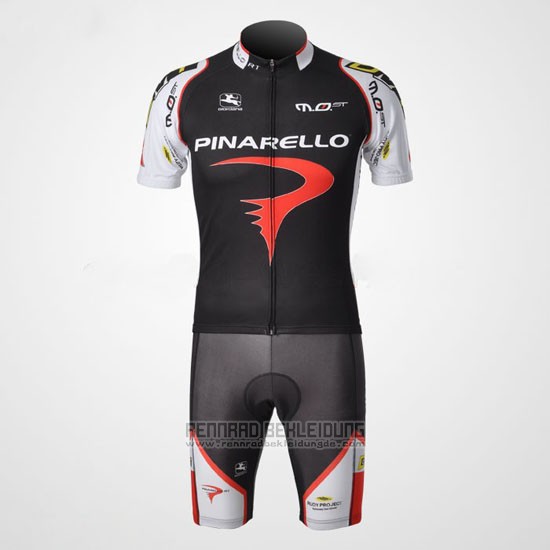 2010 Fahrradbekleidung Pinarello Shwarz und Rot Trikot Kurzarm und Tragerhose