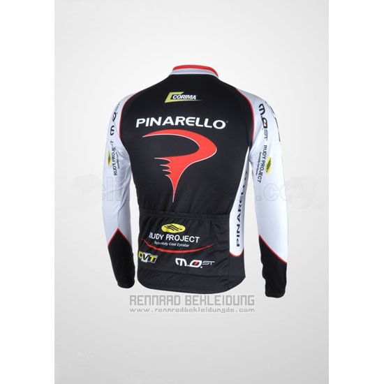 2010 Fahrradbekleidung Pinarello Shwarz und Wei Trikot Langarm und Tragerhose