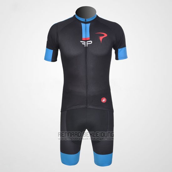 2011 Fahrradbekleidung Pinarello Azurblau und Shwarz Trikot Kurzarm und Tragerhose