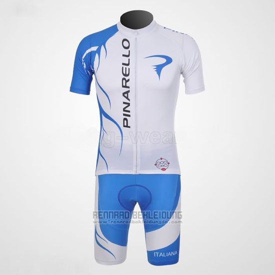 2011 Fahrradbekleidung Pinarello Azurblau und Wei Trikot Kurzarm und Tragerhose