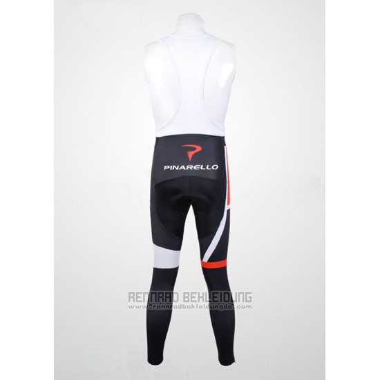 2012 Fahrradbekleidung Pinarello Rot und Wei Trikot Langarm und Tragerhose