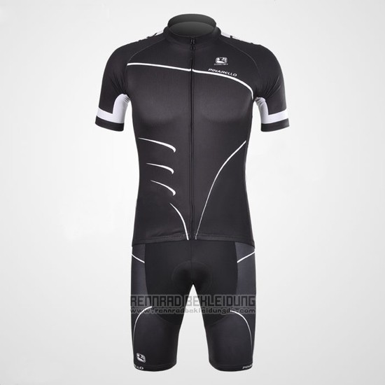 2012 Fahrradbekleidung Pinarello Shwarz und Wei Trikot Kurzarm und Tragerhose