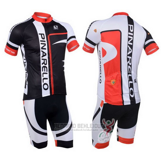 2013 Fahrradbekleidung Pinarello Rot und Shwarz Trikot Kurzarm und Tragerhose