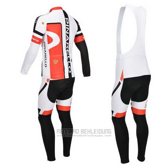 2013 Fahrradbekleidung Pinarello Shwarz und Rot Trikot Langarm und Tragerhose