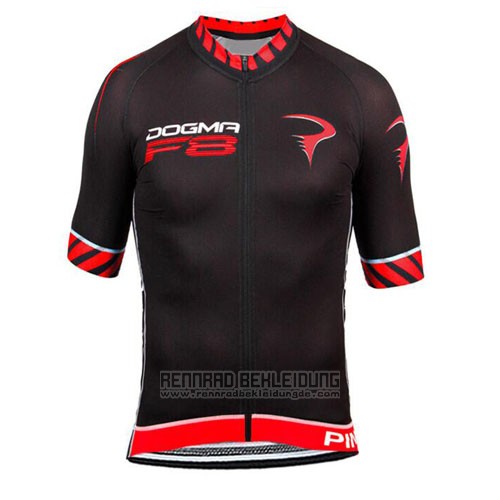 2015 Fahrradbekleidung Pinarello Shwarz und Rot Trikot Kurzarm und Tragerhose