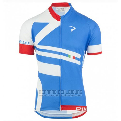 2016 Fahrradbekleidung Pinarello Blau und Wei Trikot Kurzarm und Tragerhose - zum Schließen ins Bild klicken