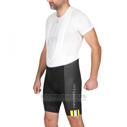 2016 Fahrradbekleidung Pinarello Gelb und Shwarz Trikot Kurzarm und Tragerhose