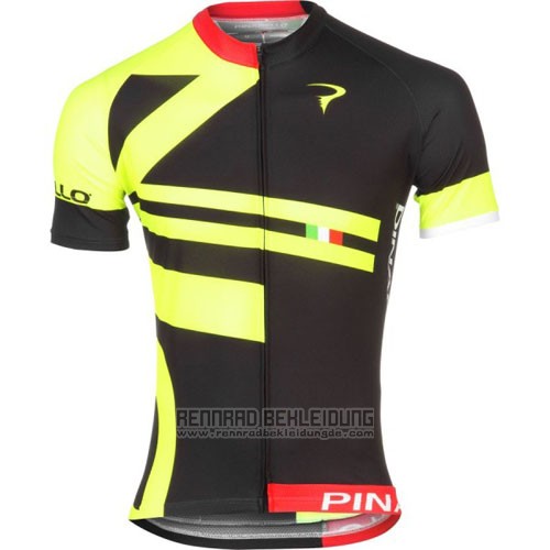 2016 Fahrradbekleidung Pinarello Rot und Gelb Trikot Kurzarm und Tragerhose