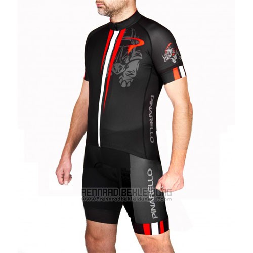 2016 Fahrradbekleidung Pinarello Rot und Shwarz Trikot Kurzarm und Tragerhose - zum Schließen ins Bild klicken