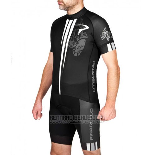 2016 Fahrradbekleidung Pinarello Shwarz und Wei Trikot Kurzarm und Tragerhose - zum Schließen ins Bild klicken