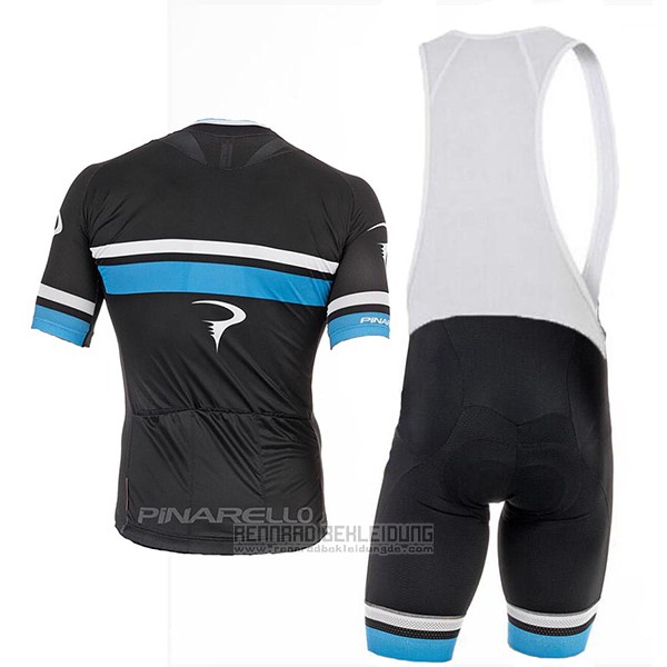 2017 Fahrradbekleidung Pinarello Shwarz und Blau Trikot Kurzarm und Tragerhose - zum Schließen ins Bild klicken