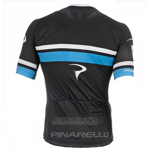 2017 Fahrradbekleidung Pinarello Shwarz und Blau Trikot Kurzarm und Tragerhose