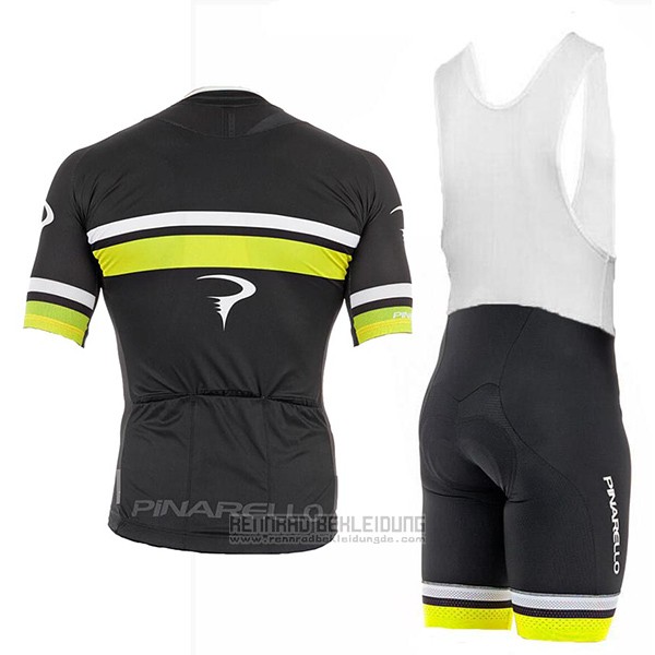 2017 Fahrradbekleidung Pinarello Shwarz und Gelb Trikot Kurzarm und Tragerhose