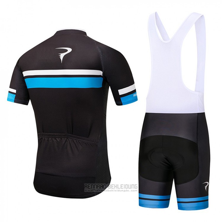 2018 Fahrradbekleidung Pinarello Shwarz und Blau Trikot Kurzarm und Tragerhose