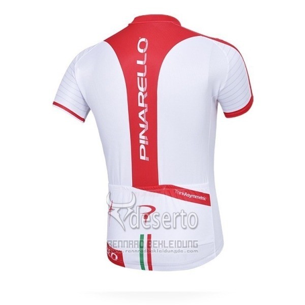 2018 Fahrradbekleidung Pinarello Wei Rot Trikot Kurzarm und Tragerhose