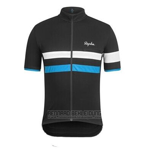 2015 Fahrradbekleidung Rapha Shwarz und Blau Trikot Kurzarm und Tragerhose