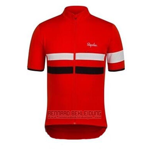 2015 Fahrradbekleidung Rapha Shwarz und Rot Trikot Kurzarm und Tragerhose