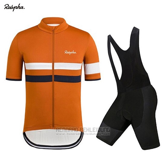 2019 Fahrradbekleidung Rapha Orange Wei Trikot Kurzarm und Overall