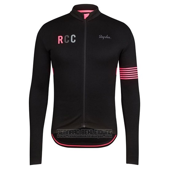 2019 Fahrradbekleidung Rapha Shwarz Rosa Trikot Langarm und Tragerhose