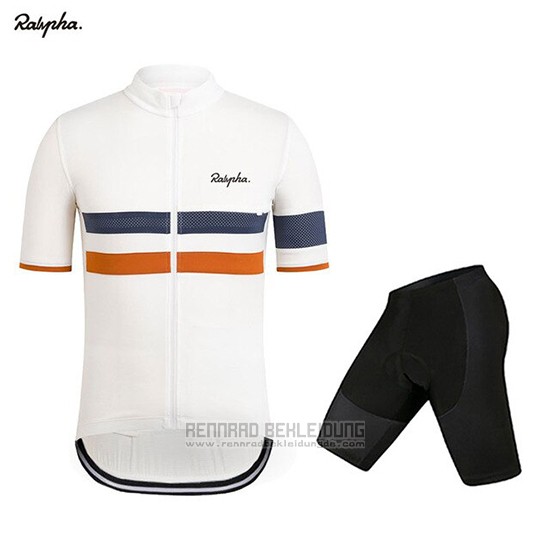 2019 Fahrradbekleidung Rapha Wei Orange Trikot Kurzarm und Overall