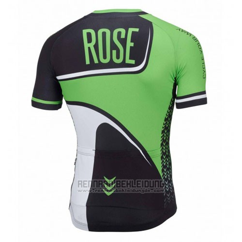 2016 Fahrradbekleidung Rose Grun und Shwarz Trikot Kurzarm und Tragerhose - zum Schließen ins Bild klicken