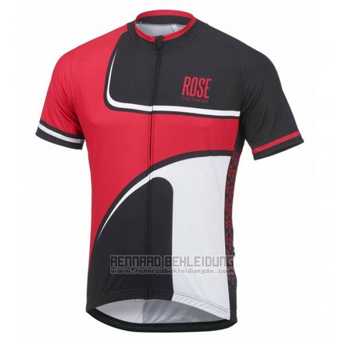 2016 Fahrradbekleidung Rose Rot und Shwarz Trikot Kurzarm und Tragerhose