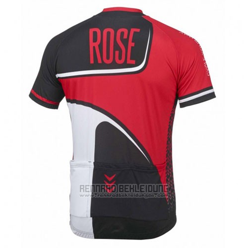 2016 Fahrradbekleidung Rose Rot und Shwarz Trikot Kurzarm und Tragerhose