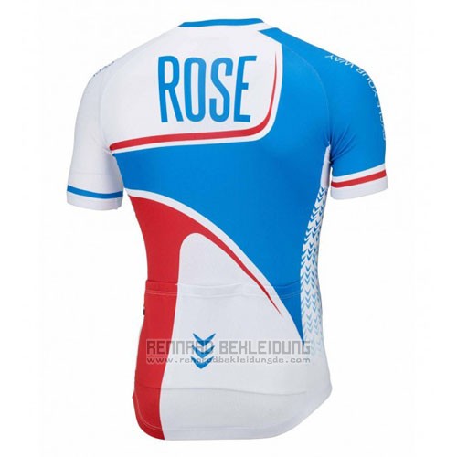 2016 Fahrradbekleidung Rose Wei und Blau Trikot Kurzarm und Tragerhose