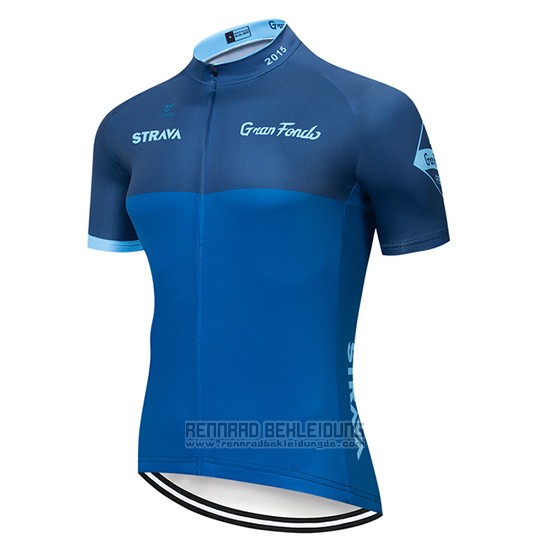 2019 Fahrradbekleidung STRAVA Blau Trikot Kurzarm und Tragerhose - zum Schließen ins Bild klicken