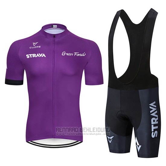 2019 Fahrradbekleidung STRAVA Dunkel Volett Trikot Kurzarm und Overall