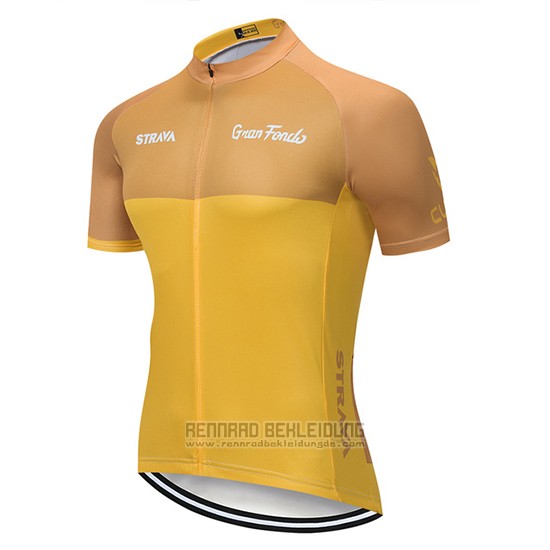 2019 Fahrradbekleidung STRAVA Gelb Trikot Kurzarm und Tragerhose