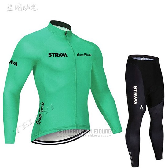 2019 Fahrradbekleidung STRAVA Grun Trikot Langarm und Overall